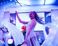 Bollywood dancers with LED wings