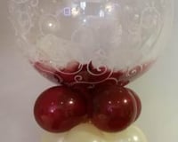 Deco bubble burgundy feathers