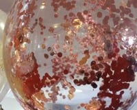 Clear bubble rose gold confetti