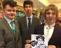 school prom caricature by Mick Wright