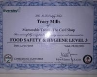 Food safety certificate