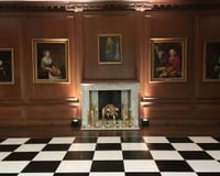 Cowdray dinning room black and white dancefloor