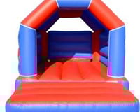 Plain Red & Blue Bouncy Castle Hire - Red & Black 11ft x 15ft Bouncy Castle