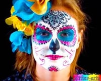 Sugar Skull Face Painting for Adults by Glitter-Arty Face Painting, Bedford