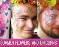 Flowers and unicorns by Artycat Faces