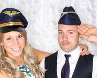 White petal backdrop with BoothPod