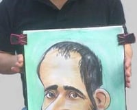 Colour caricature, big nose