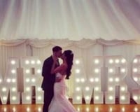 A truly stunning pic sent to us by the newly weds! Our giant Mr & Mrs at Ramside Hall, County Durham