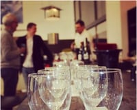 wine tasting at a kitchen showroom