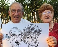 Caricature Old couple Wedding