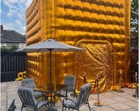 garden luxury gold cube with chairs