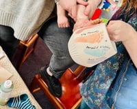 Painting footprints onto a hanging planter