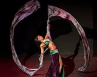 Dancing with ribbon veils