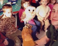 Jack and a Barn Owl at a Children;S Party