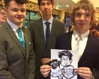 school prom caricature by Mick Wright