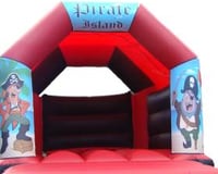 Pirate Bouncy Castle Hire - Red & Black 11ft x 15ft Bouncy Castle
