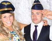 White petal backdrop with BoothPod