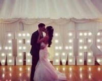 A truly stunning pic sent to us by the newly weds! Our giant Mr & Mrs at Ramside Hall, County Durham