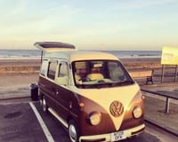 Van at sea front