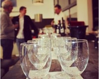 wine tasting at a kitchen showroom