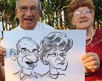 Caricature Old couple Wedding