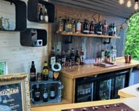 Vintage horse box bar inside 