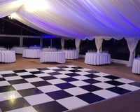 colour wash with black & white dance floor
