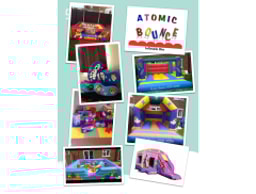 Atomic Bounce soft play and castle hire in scunthorpe. logo