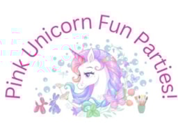 Pink unicorn fun parties logo