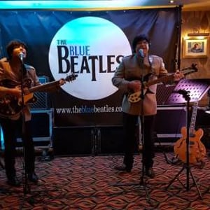 The Blue Beatles Duo performing in Nehru jackets 2