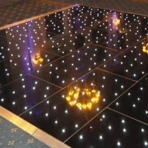 black starlit dance floor
