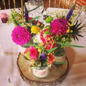 Jam Jar Flower Centrepiece
