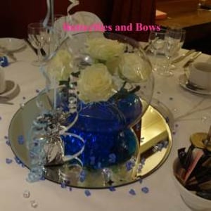 royal blue and ivory fish bowls