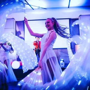 Bollywood dancers with LED wings