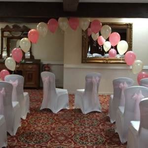 Marriage arch rose pink ivory