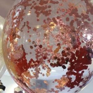 Clear bubble rose gold confetti