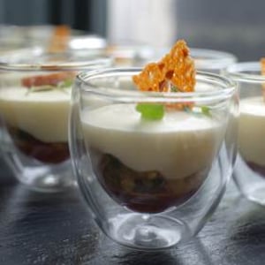 Textures of Chicken in Double Layered Shot Glass