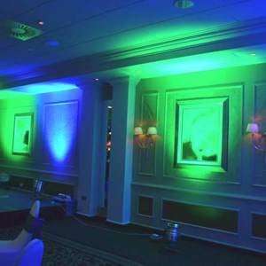 Mood lighting used on walls