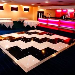 black and white led dancefloor zig zag stripes at butlins