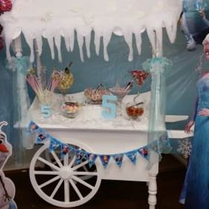 Frozen themed Candy Cart hire in Hertfordshire, Bedfordshire, Essex & surrounding areas. 
