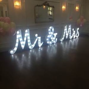 4ft Light Up Mr & Mrs Letter hire in Hertfordshire, Bedfordshire, Essex & surrounding areas. 