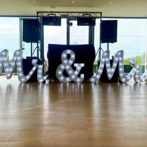 Light Up 'Mr & Mrs' Letter Hire in Hertfordshire, Essex, Bedfordshire & surrounding areas