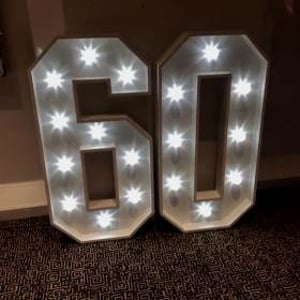 Light Up Number Hire in Hertfordshire, Essex, Bedfordshire & surrounding areas. Perfect for all birthdays, birthdays, weddings, Proms and many more