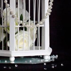 Vintage birdcage table centrepiece hire in Hertfordshire, Bedfordshire, Essex & surrounding areas. Perfect for weddings, birthdays & corporate events