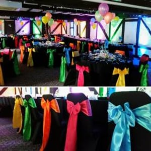 Chair cover & sash in Hertfordshire, Bedfordshire, Essex & surrounding areas. Perfect for weddings, birthdays & corporate events