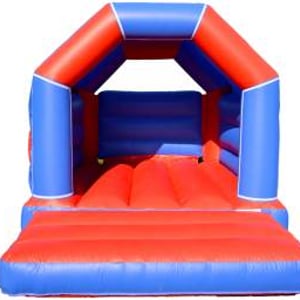 Plain Red & Blue Bouncy Castle Hire - Red & Black 11ft x 15ft Bouncy Castle