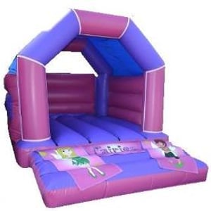 pink and purple bouncy castle