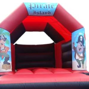 Pirate Bouncy Castle Hire - Red & Black 11ft x 15ft Bouncy Castle