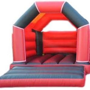 Plain Red & Black Bouncy Castle Hire - Red & Black 11ft x 15ft Bouncy Castle