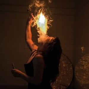 Vaping Fire Eat @ Theatre Delicatessen. Photo Credit Tim Dennell